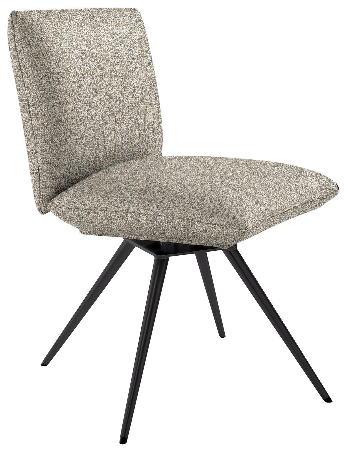 STUHL  Lederauswahl, Stoffauswahl, Sitzfläche 360° drehbar, automatische Rückholfunktion Webstoff  - Sandfarben/Anthrazit, Natur, Textil/Metall (52/90/65cm) - Venjakob