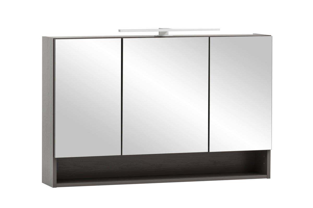 SPIEGELSCHRANK 100/64/20 cm  - Graphitfarben, Natur, Holzwerkstoff (100/64/20cm) - Xora