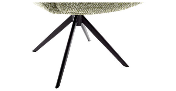 ARMLEHNSTUHL  Stoffauswahl, Typenauswahl, Sitzfläche 360° drehbar Webstoff  - Schwarz/Olivgrün, Design, Textil/Metall (66/95/74cm) - Novel