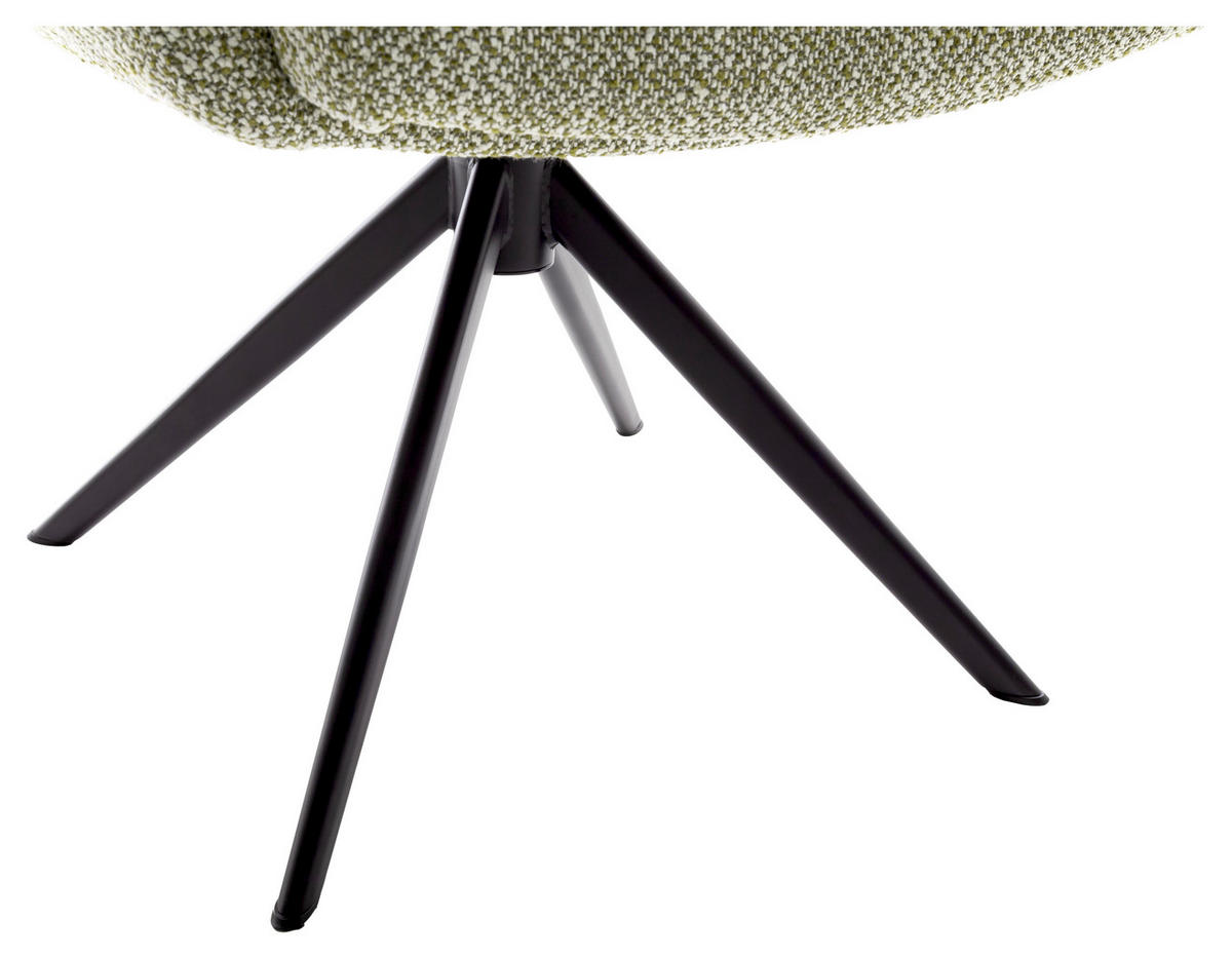 ARMLEHNSTUHL  in Stahl Webstoff  - Schwarz/Olivgrün, Design, Textil/Metall (66/95/74cm) - Novel