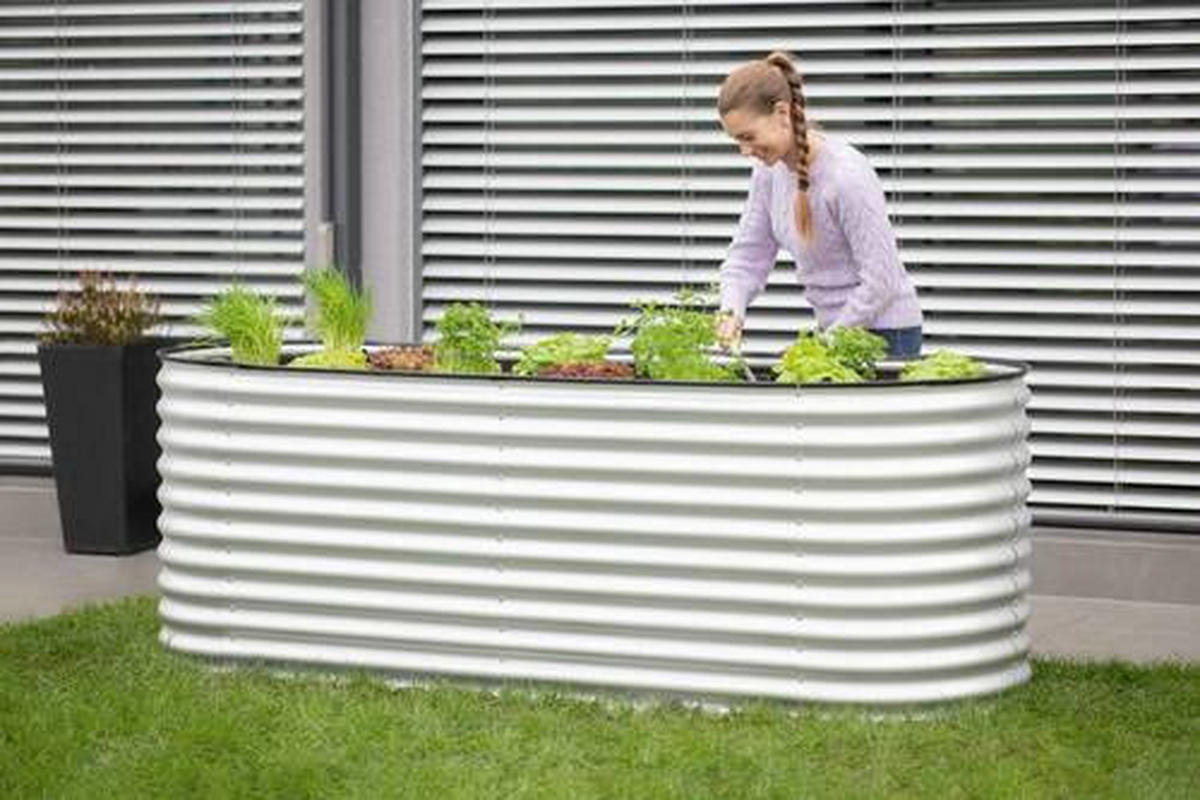 HOCHBEET 240/82/80 cm  - Silberfarben, Basics, Metall (240/82/80cm)