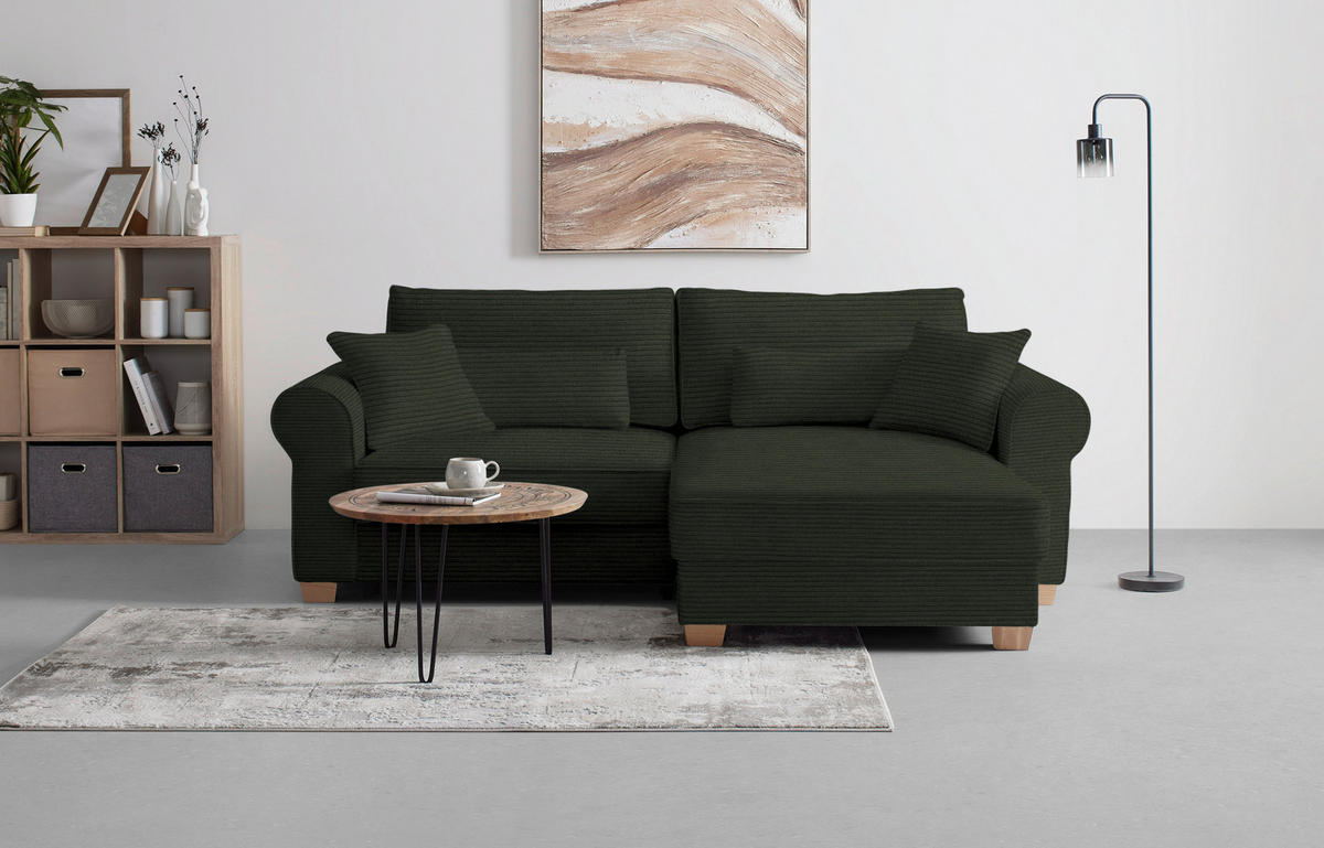 HÖRNSOFFA i mörkgrön  - mörkgrön, Modern, trämaterial/trä (255/185cm) - MID.YOU
