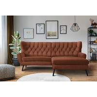 ECKSOFA  in Webstoff Rostfarben  237/165 cm  - Rostfarben/Schwarz, Design, Holz/Textil (237/165cm) - Stylife
