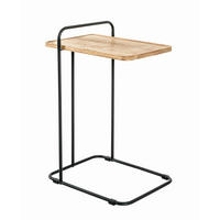 BEISTELLTISCH in Holz, Metall 49/35/73 cm  - Eichefarben/Schwarz, Trend, Holz/Metall (49/35/73cm)