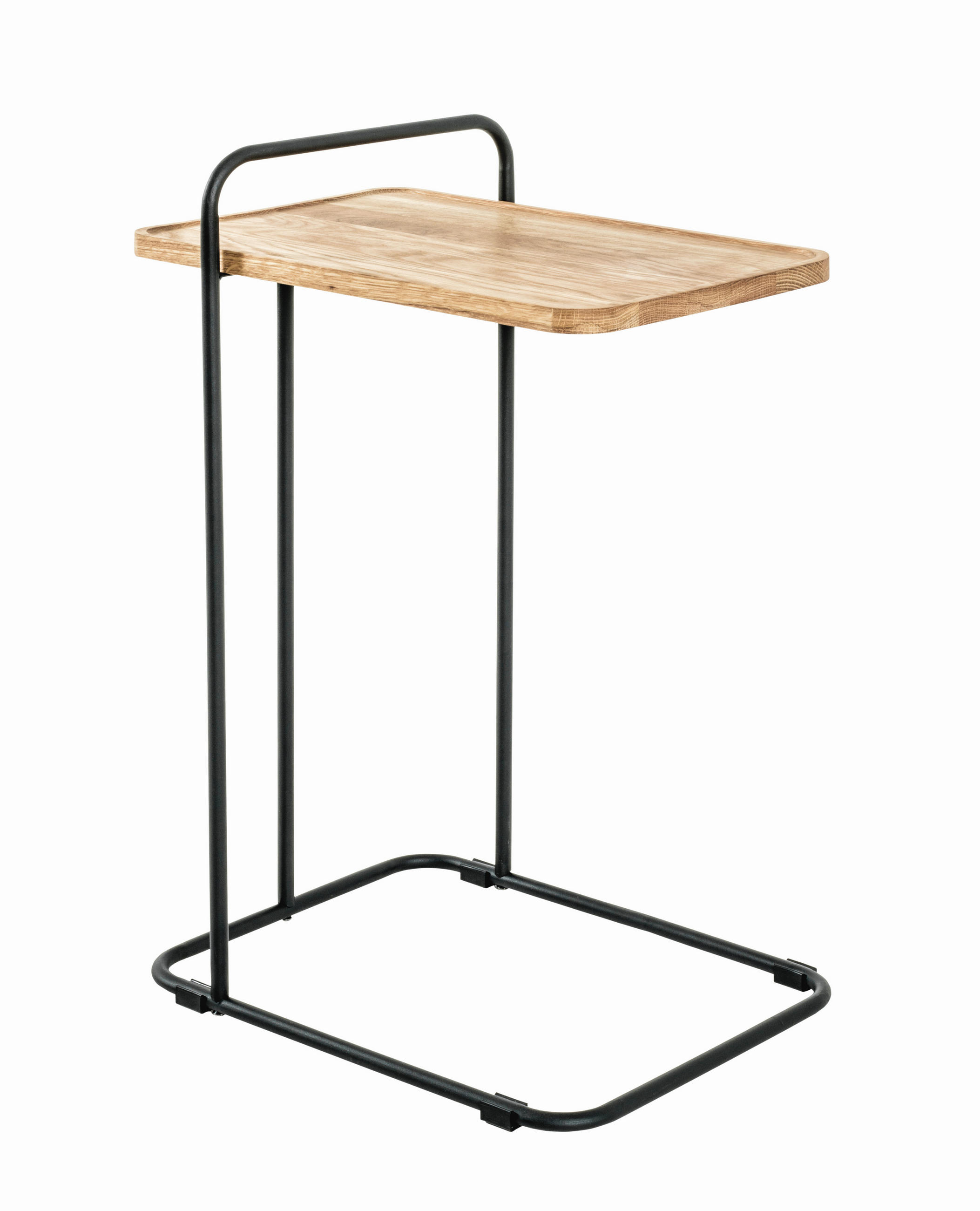 XXXLutz Beistelltisch Schwarz, Eiche 35x73x49 cm