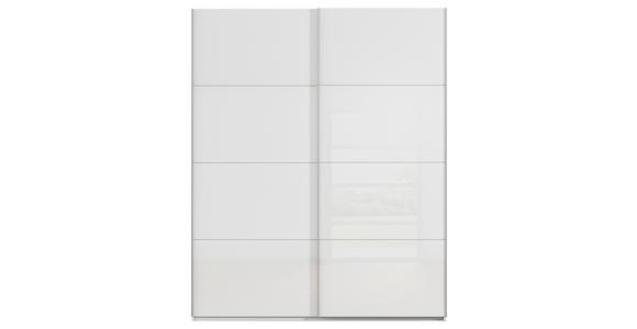SCHWEBETÜRENSCHRANK 181/223/68 cm 2-türig Weiß  - Alufarben/Weiß, Design, Glas/Holzwerkstoff (181/223/68cm) - Xora
