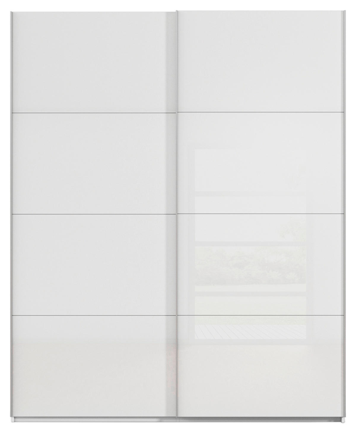 SCHWEBETÜRENSCHRANK 181/223/68 cm 2-türig Weiß  - Alufarben/Weiß, Design, Glas/Holzwerkstoff (181/223/68cm) - Xora