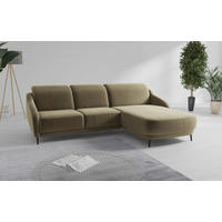 ECKSOFA BLUES V Olivgrün Samt  - Schwarz/Olivgrün, MODERN, Textil/Metall (271/191cm) - Sit & More