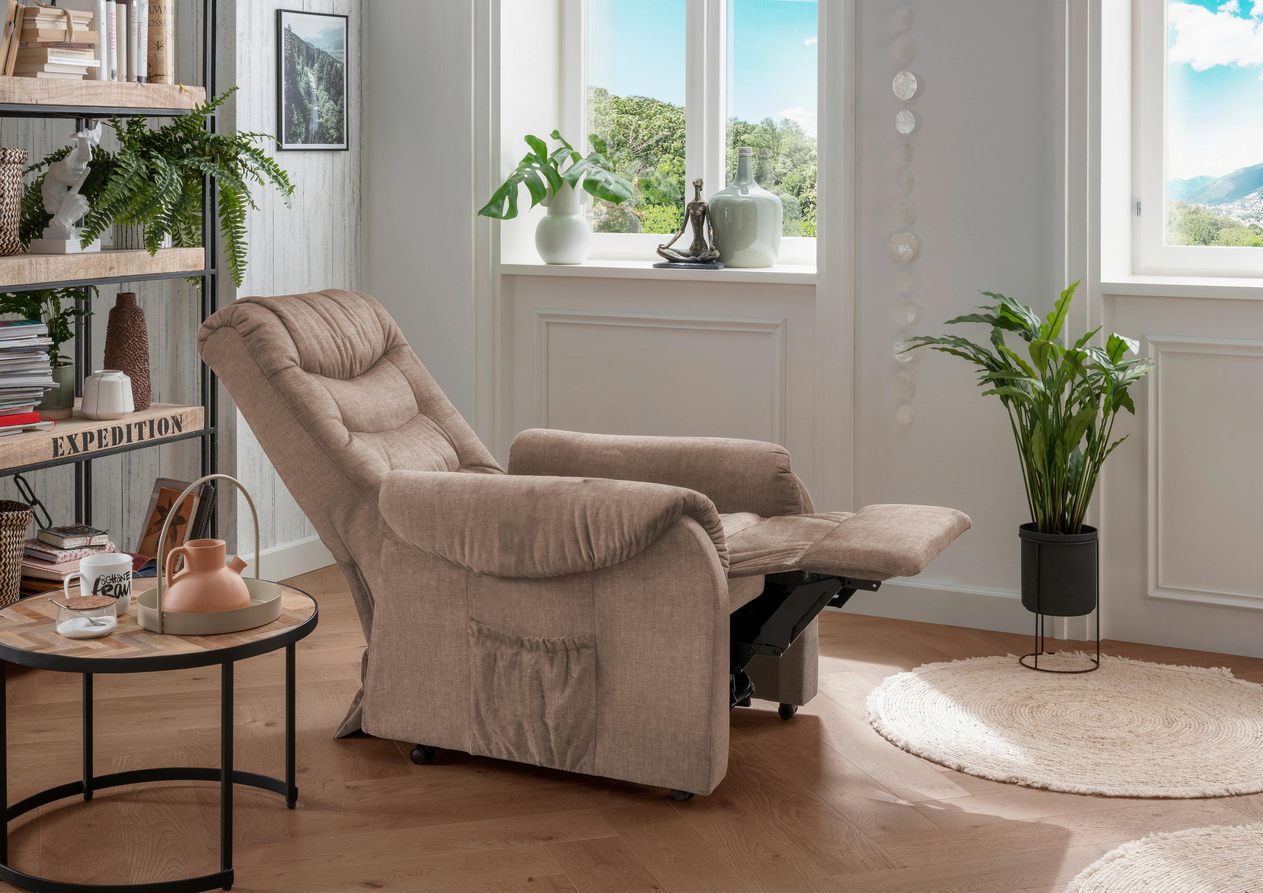 Thumbnail - Livetastic Fernsehsessel, Hellbraun, Textil, 78x107x93 cm, Stoffauswahl, Relaxfunktion, Wohnzimmer, Sessel, Fernsehsesse...