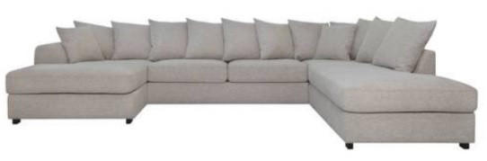 SOFFA i beige  - beige/svart, Klassisk, trä/textil (163/382/241cm) - Carryhome