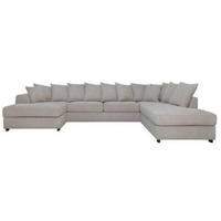 SOFFA i beige  - beige/svart, Klassisk, trä/textil (163/382/241cm) - Carryhome