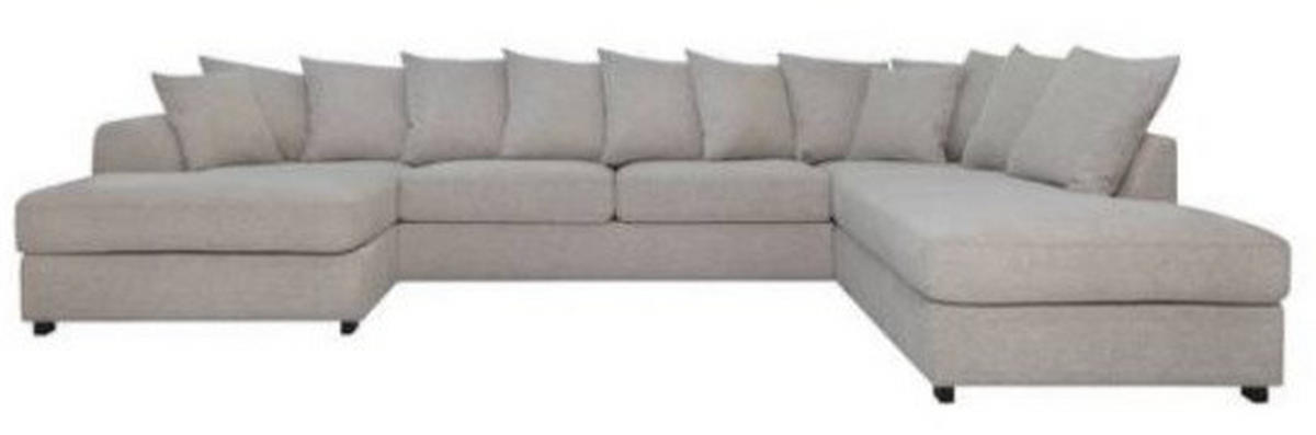 SOFFA i beige  - beige/svart, Klassisk, trä/textil (163/382/241cm) - Carryhome