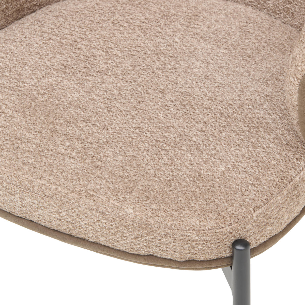 ARMLEHNSTUHL  in Eisen Samt  - Schwarz/Braun, MODERN, Textil/Metall (56/76,5/57,5cm) - MID.YOU