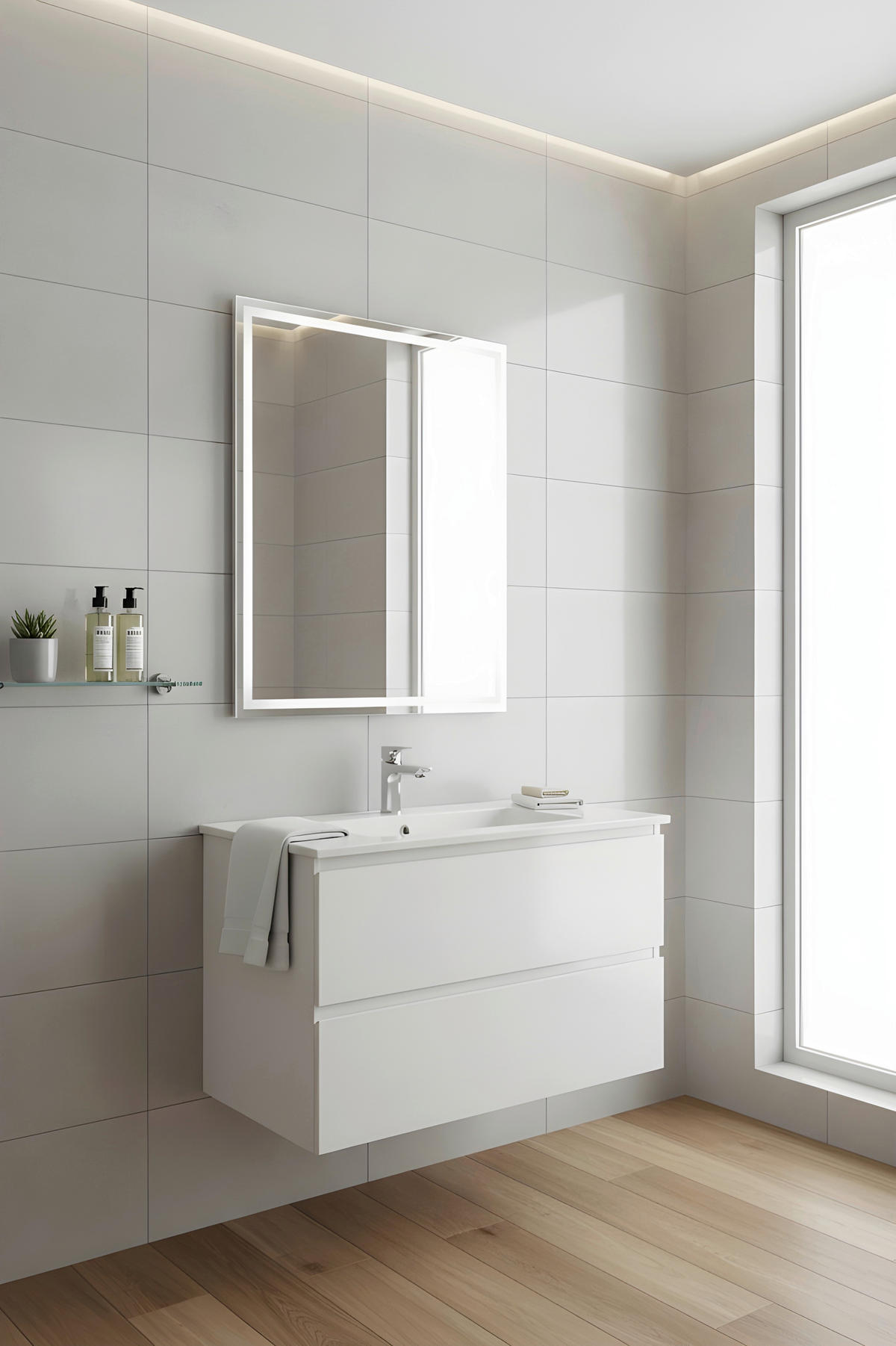 BADEZIMMERSPIEGEL 50/70/4,5 cm  - KONVENTIONELL, Glas (50/70/4,5cm)