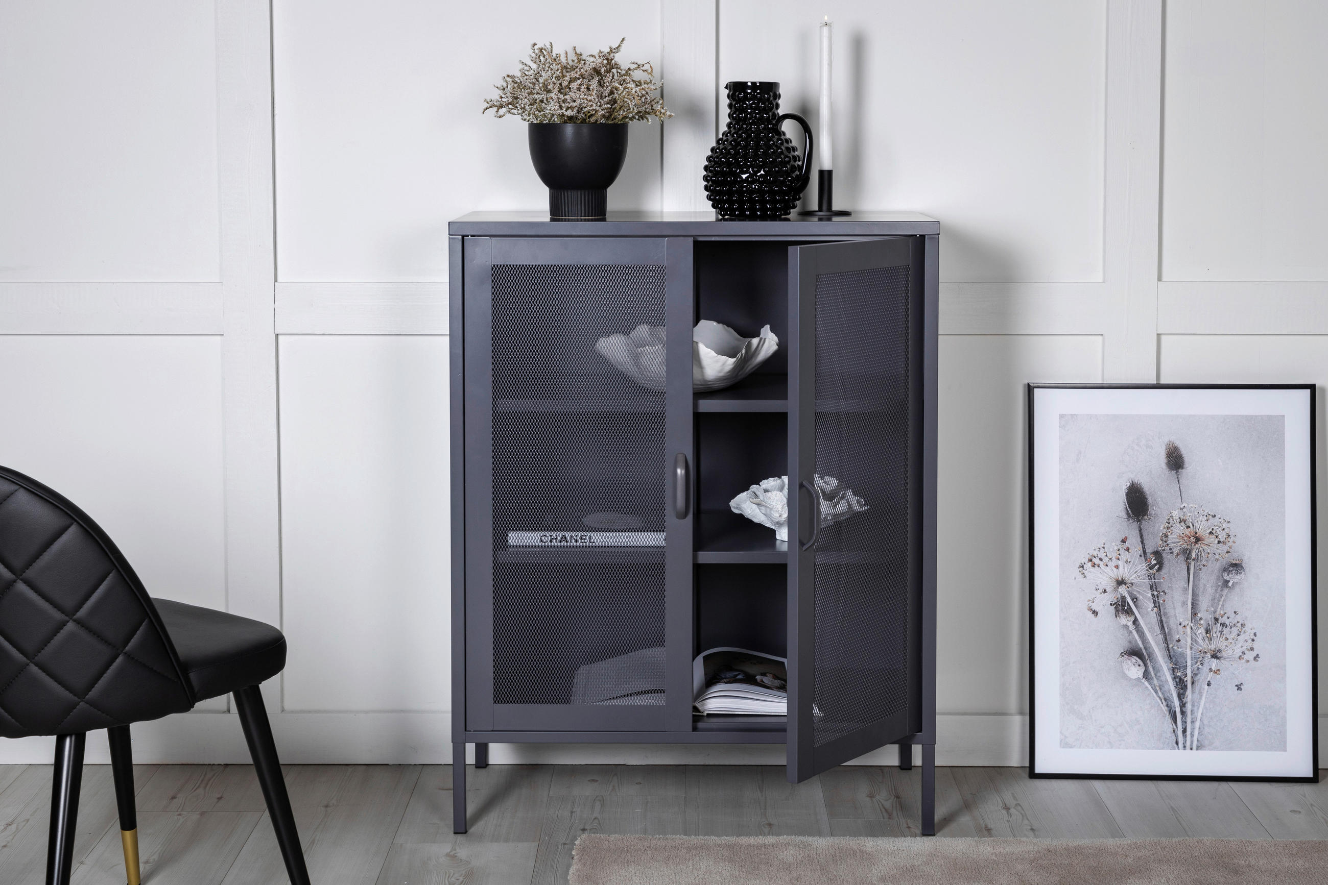 SIDEBOARD  in 80/101.5/40 cm  - Schwarz, Design, Metall (80/101.5/40cm) - Livetastic