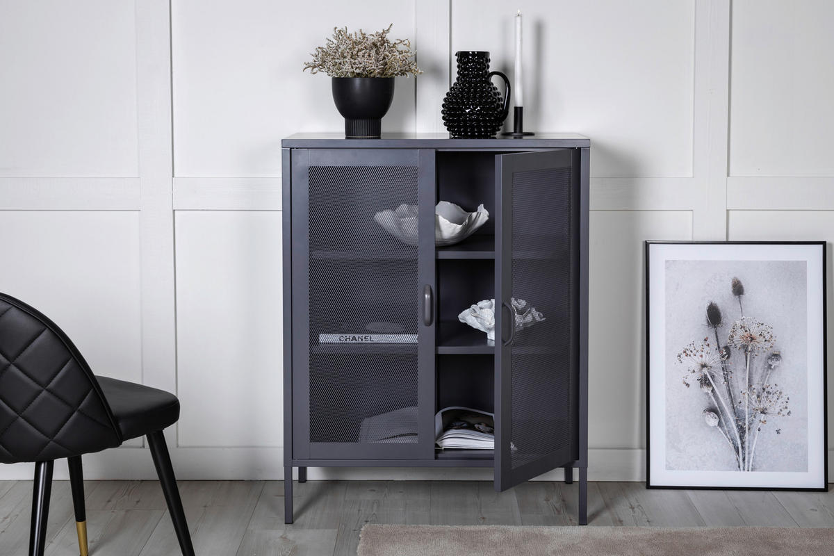 SIDEBOARD  in 80/101.5/40 cm  - Schwarz, Design, Metall (80/101.5/40cm) - Livetastic