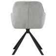 ARMLEHNSTUHL  Stoffauswahl, Sitzfläche 360° drehbar, inklusive Armlehnen Cord  - Hellgrau/Schwarz, Design, Textil/Metall (56/83/62cm) - Carryhome