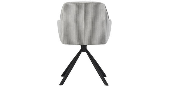 ARMLEHNSTUHL  Stoffauswahl, Sitzfläche 360° drehbar, inklusive Armlehnen Cord  - Hellgrau/Schwarz, Design, Textil/Metall (56/83/62cm) - Carryhome