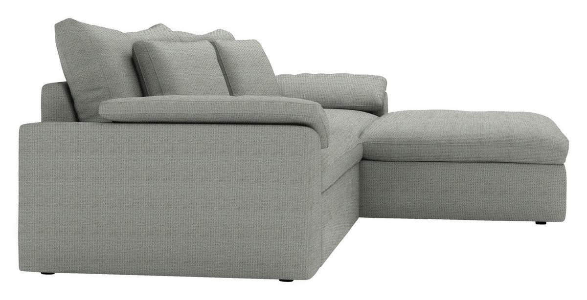 ECKSOFA  Chenille Greige  - Greige/Schwarz, Modern, Kunststoff/Textil (306/198cm) - Carryhome