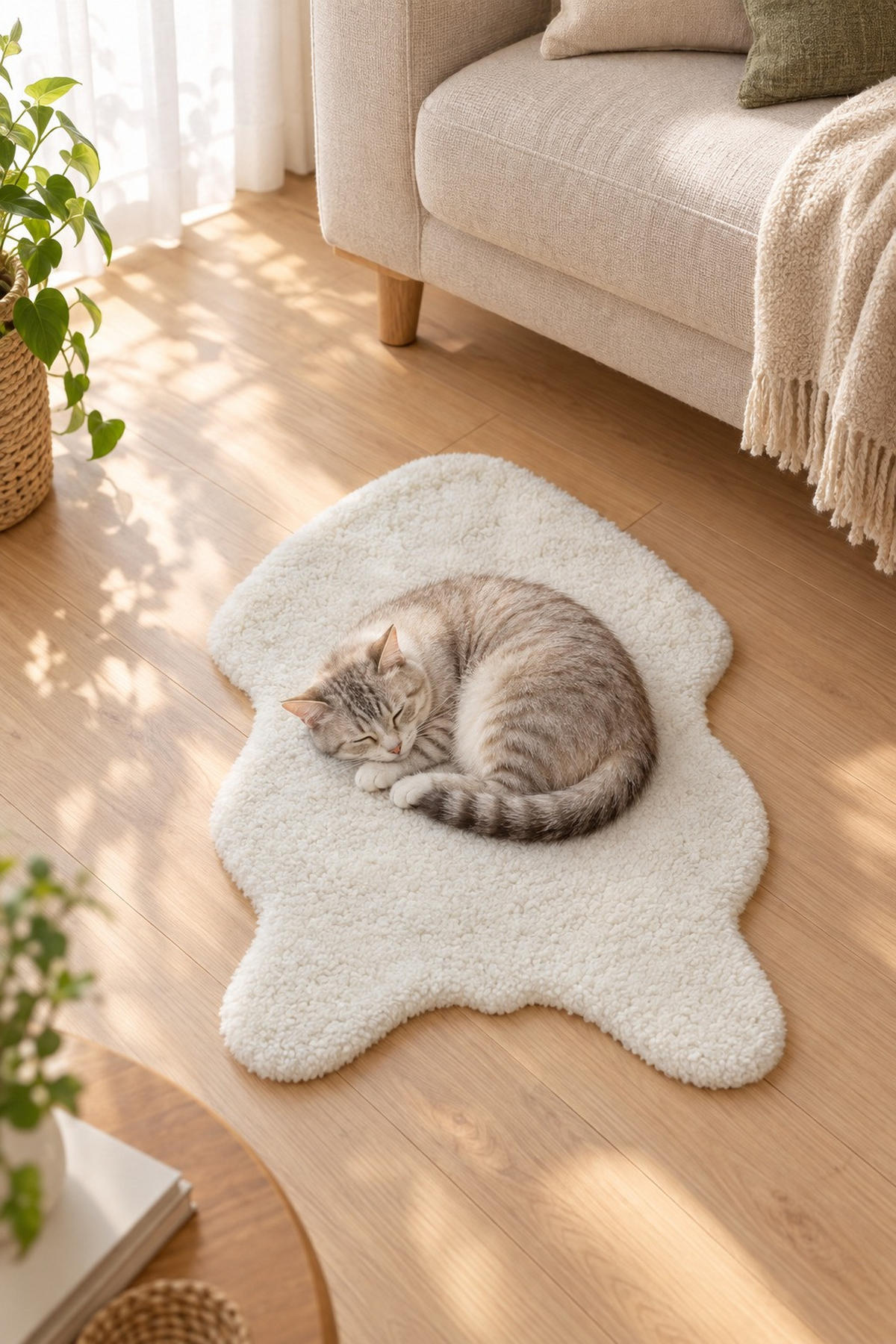 UMĚLÁ KOŽEŠINA, 60/90 cm, bílá - bílá, Konvenční, kožešina/textil (60/90cm) - Boxxx