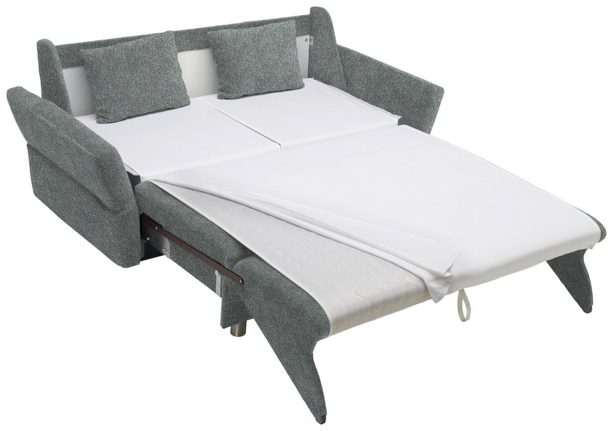 SCHLAFSOFA  in Mikrovelours Naturfarben  - Alufarben/Naturfarben, KONVENTIONELL, Kunststoff/Textil (176/88/91cm) - Sedda