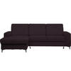 ECKSOFA in Velours Aubergine  - Aubergine/Schwarz, Konventionell, Textil/Metall (167/247cm) - Stylife