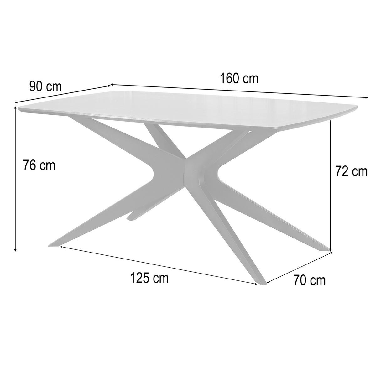 ESSTISCH 160/90/76 cm Nachbildung  Metall, Holzwerkstoff gastro- und objekttauglich rechteckig Schwarz  - Schwarz, MODERN, Holzwerkstoff/Metall (160/90/76cm) - MID.YOU