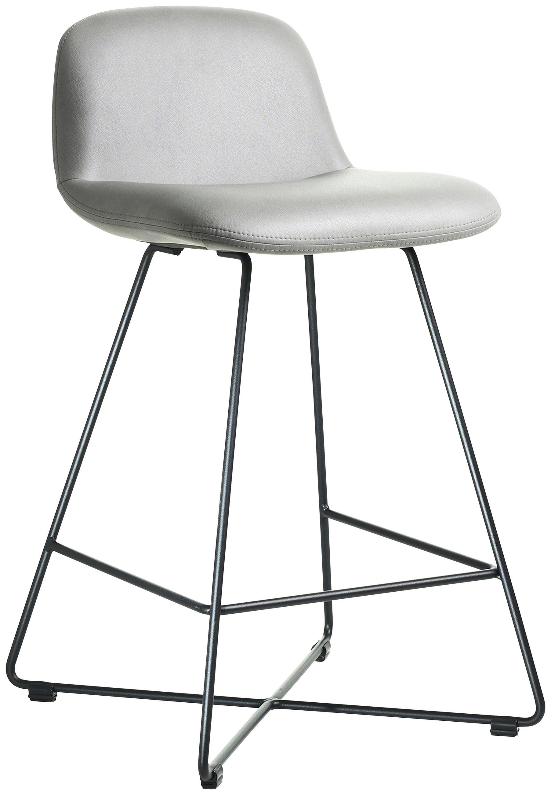 BARHOCKER in Metall, Textil Schwarz, Hellgrau  - Hellgrau/Schwarz, Basics, Textil/Metall (50/85/48cm) - Celina Home