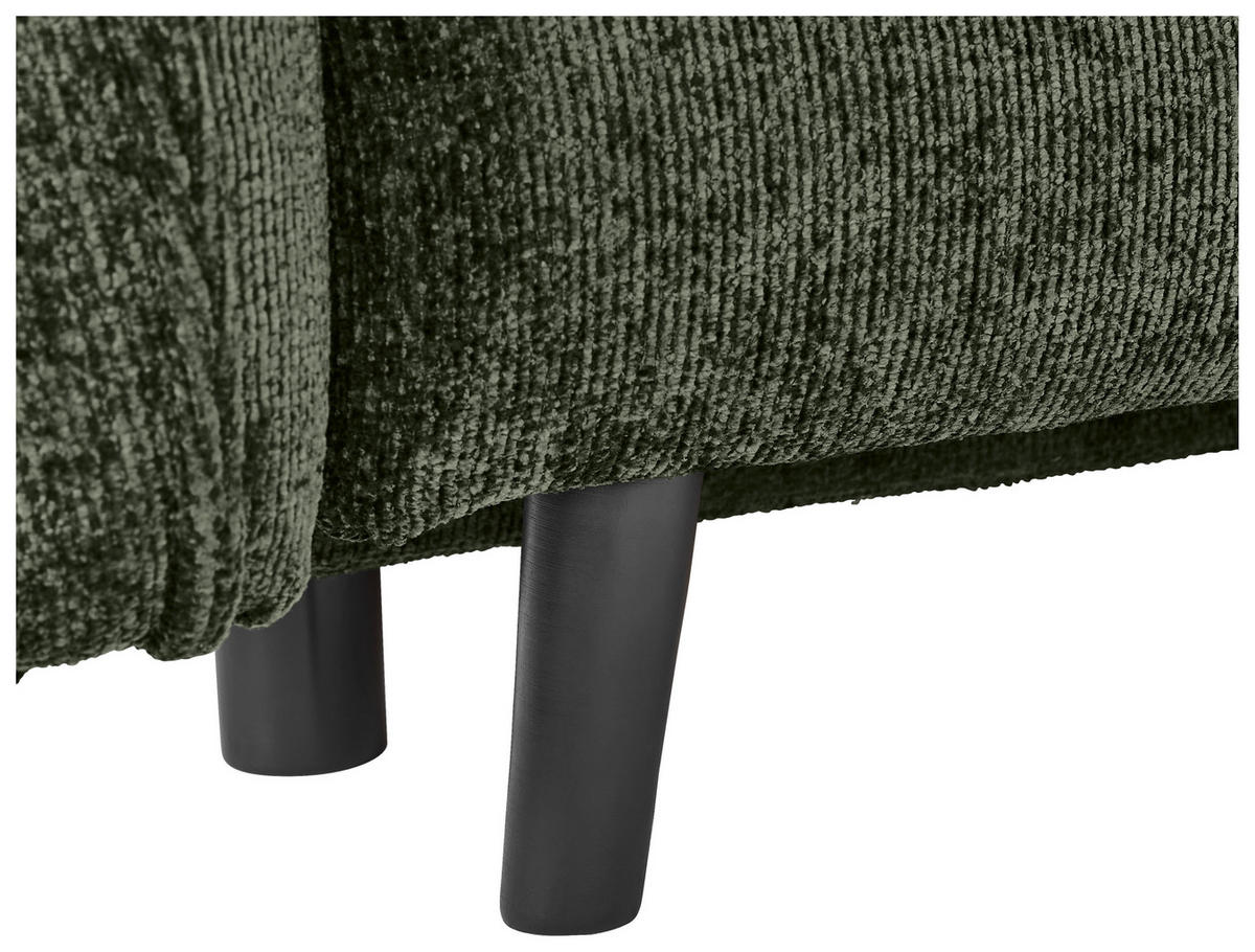 SCHLAFSOFA Chenille Olivgrün  - Schwarz/Olivgrün, KONVENTIONELL, Holz/Textil (238/99/108cm) - Carryhome
