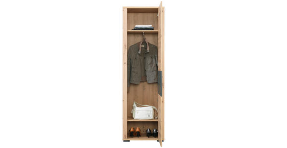 GARDEROBENSCHRANK 60/195/38 cm  - Eichefarben/Anthrazit, KONVENTIONELL, Holzwerkstoff/Kunststoff (60/195/38cm) - Xora