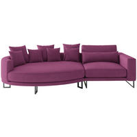 BIGSOFA Natalia Webstoff Magenta  - Magenta/Schwarz, Design, Textil/Metall (150/283cm) - Livetastic