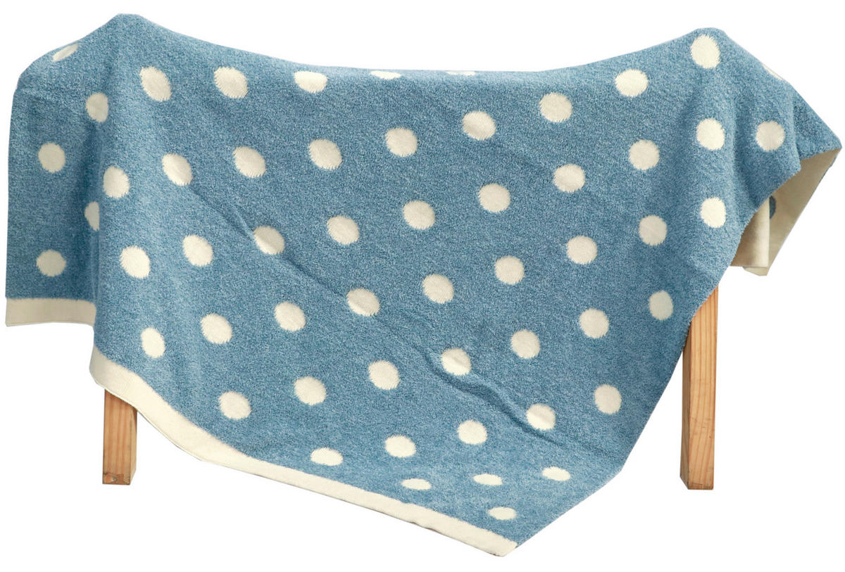HEBKÁ DEKA, 80/100 cm - bílá/modrá, Trend, textil (80/100cm) - Patinio