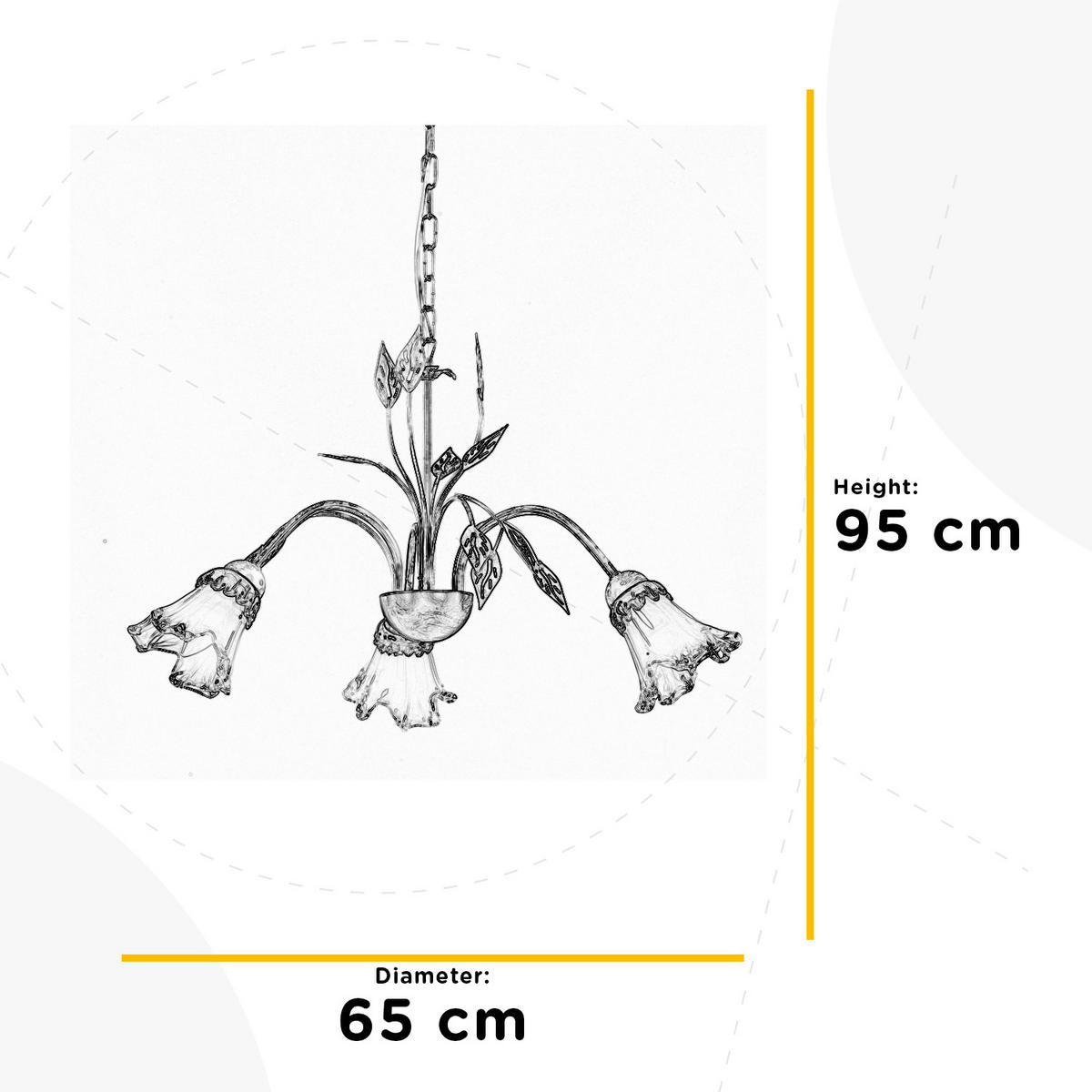 LUSTER, 80/105 cm  - biela, Konventionell, kov/sklo (80/105cm)