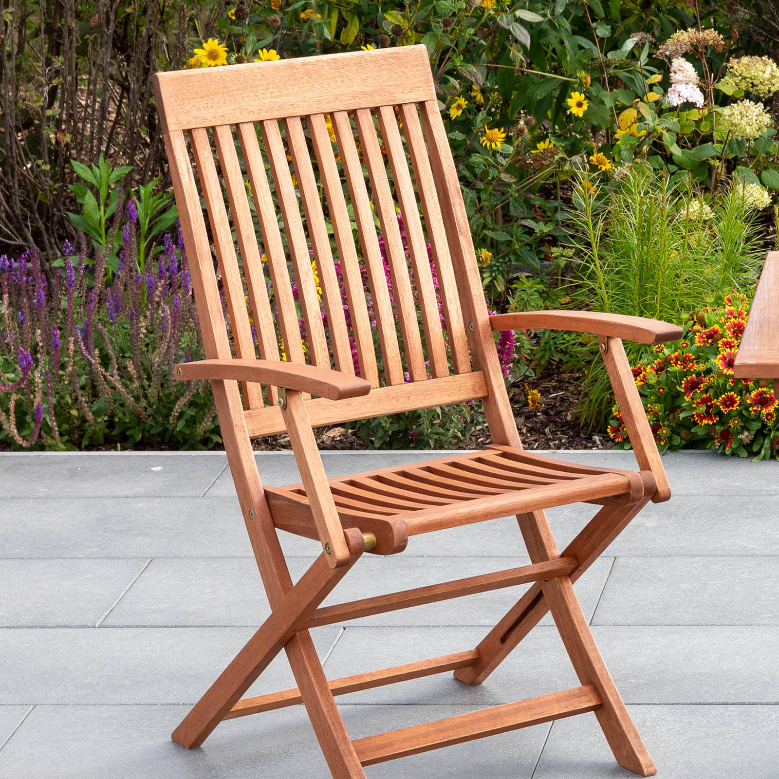 GARTENKLAPPSESSEL-SET Eukalyptusholz Naturfarben - Naturfarben, KONVENTIONELL, Holz (55,5/101cm) - Gardenson