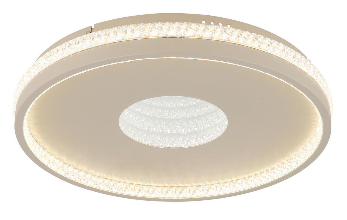 LED-DECKENLEUCHTE SHIRLEY 41/6.5 cm   - Sandfarben/Klar, Design, Kunststoff/Metall (41/6.5cm) - Globo