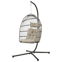 HÄNGESESSEL 100/198/100 cm Eisen  - Schwarz/Grau, Design, Kunststoff/Textil (100/198/100cm) - Ambia Garden