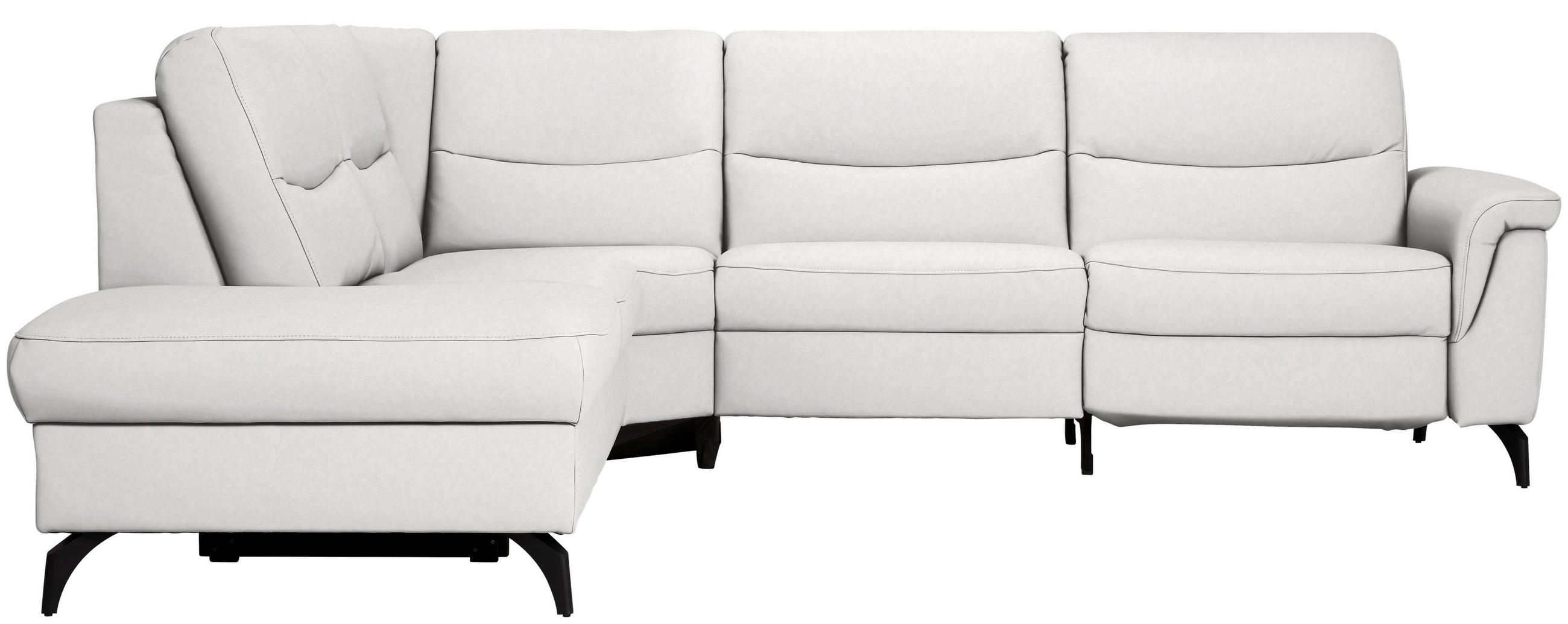 ECKSOFA in Echtleder Weiss  - Weiss/Anthrazit, Design, Leder/Metall (249/280cm) - Himolla Komfortklass