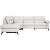 ECKSOFA in Echtleder Weiß  249/280 cm  - Anthrazit/Weiß, Design, Leder/Metall (249/280cm) - Himolla Komfortklass