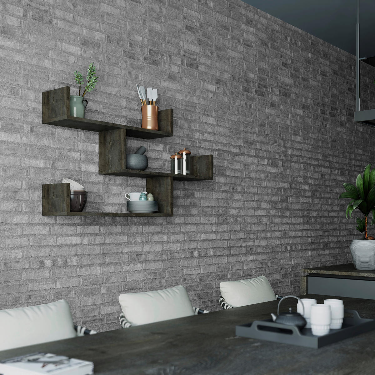 WANDREGAL 120/67/22 cm  - Dunkelbraun, Design, Holzwerkstoff (120/67/22cm) - Livetastic