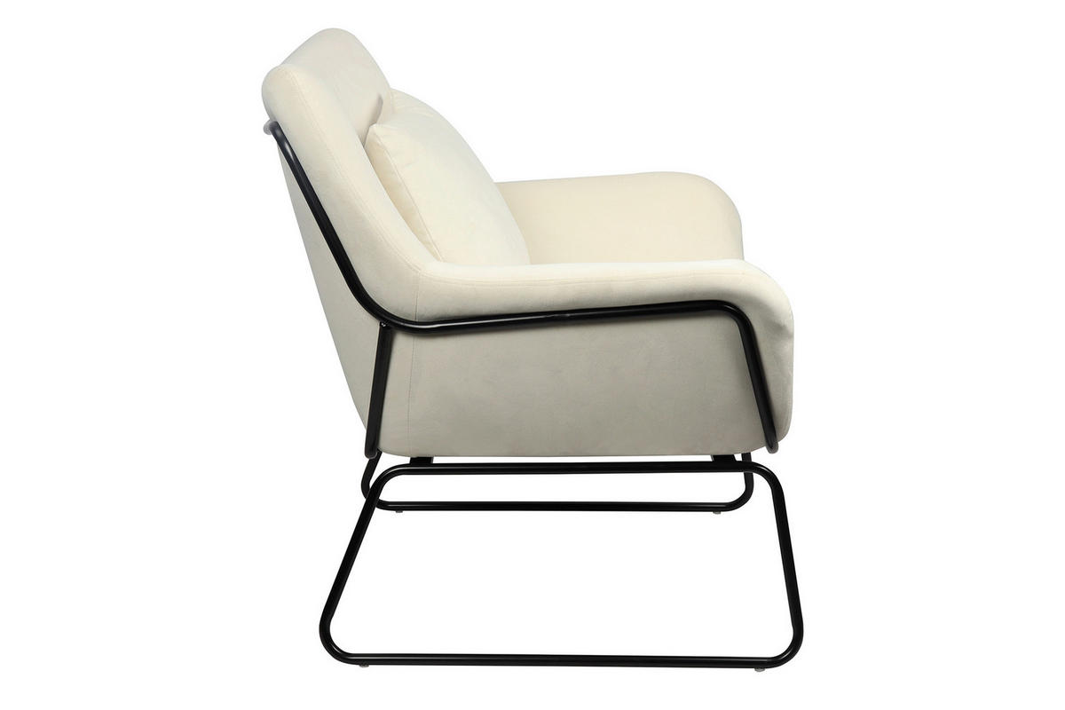 SESSEL in Samt Beige  - Beige/Messingfarben, MODERN, Textil/Metall (68/82/75cm) - Livetastic