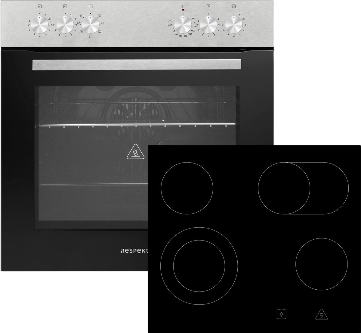 KÜCHENBLOCK 220 cm   in Weiß, Lärchefarben  - Wildeiche/Edelstahlfarben, ROMANTIK / LANDHAUS, Holzwerkstoff/Metall (220cm) - Respekta