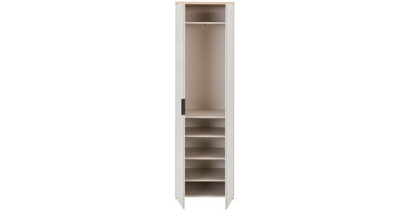 GARDEROBENSCHRANK in 59/197/40 cm - Kaschmir/Eichefarben, Design, Glas/Holzwerkstoff (59/197/40cm) - Voleo