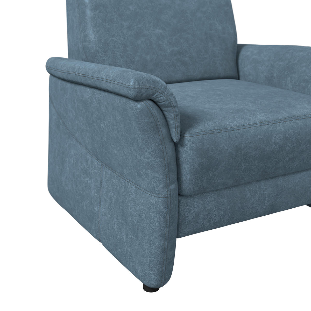 SESSEL Mikrofaser Blaugrau  - Blaugrau/Schwarz, Konventionell, Kunststoff/Textil (104/98/91cm) - Elegando