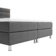 BOXBETT 160/200 cm,  in Anthrazit, Matratze, Bettkasten, Topper, H2 = mittel  - Chromfarben/Anthrazit, KONVENTIONELL, Textil/Metall (160/200cm) - Carryhome