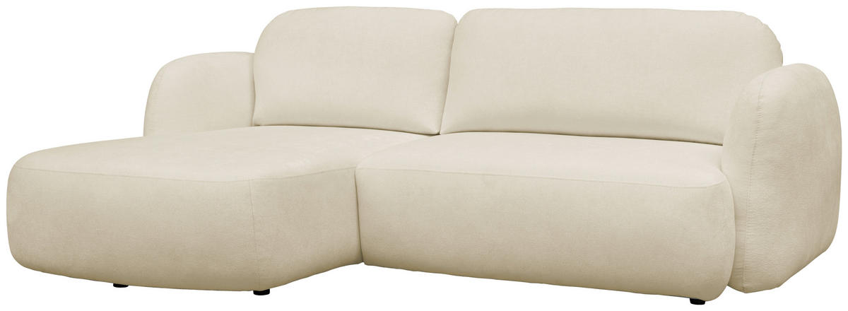 ECKSOFA VELU Creme Chenille  - Creme/Schwarz, Design, Textil (175/270cm) - MID.YOU