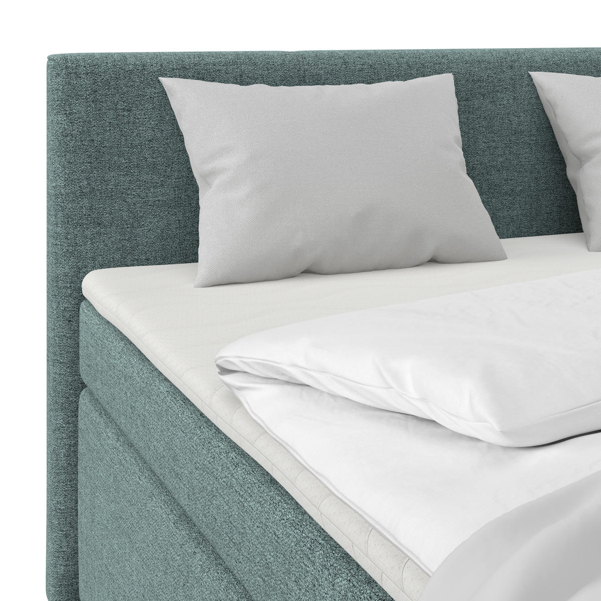 BOXSPRINGBETT 180/200 cm  in Blau  - Blau/Alufarben, Basics, Kunststoff/Textil (180/200cm) - Boxxx