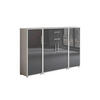 AKTENSCHRANK Grau, Anthrazit Hochglanz  - Anthrazit Hochglanz/Grau, MODERN, Holzwerkstoff (172,6/113,6/33cm) - MID.YOU
