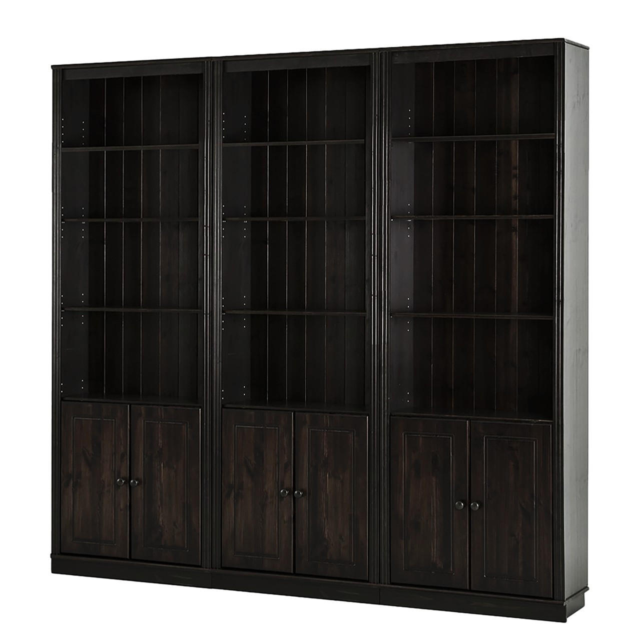 BÜCHERWAND Kiefer massiv Kieferfarben, Dunkelbraun  - Dunkelbraun/Kieferfarben, Design, Holz (223/222/34cm) - Livetastic