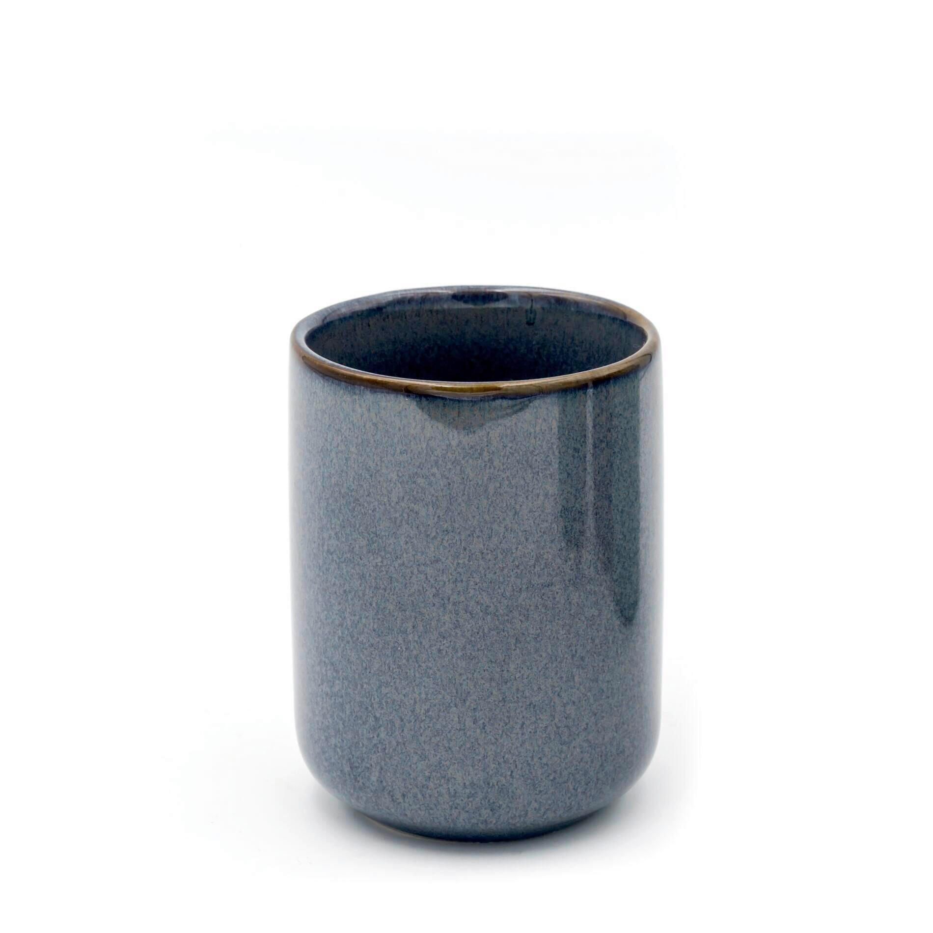 ZAHNPUTZBECHER Keramik  - Dunkelgrau, Basics, Keramik (7,5/9,5/7,5cm) - Sadena