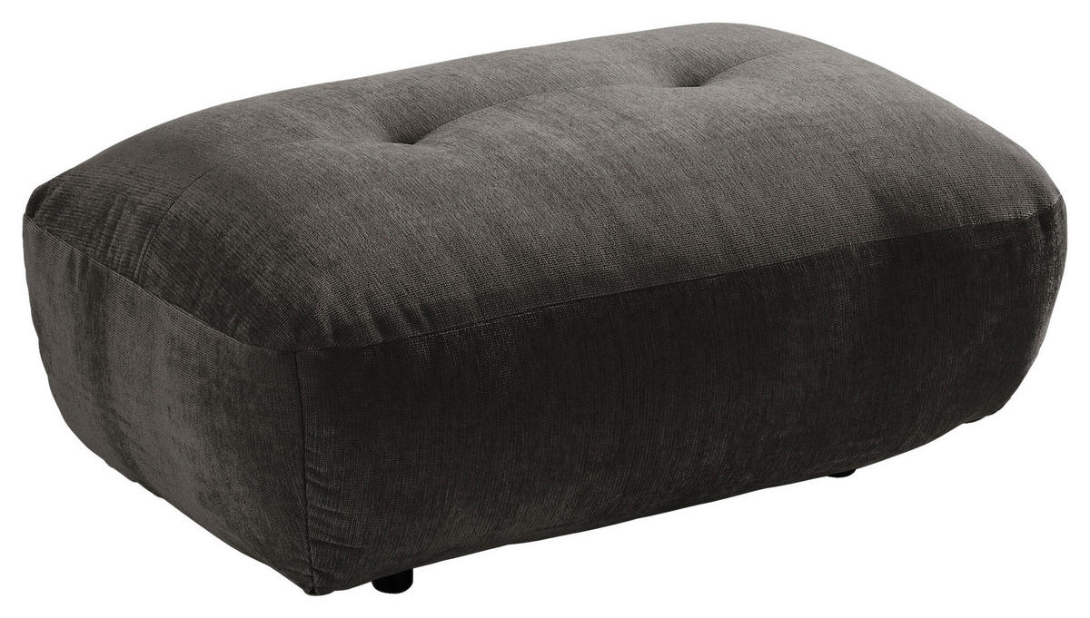 HOCKER in Textil Anthrazit  - Anthrazit/Schwarz, Modern, Kunststoff/Textil (102/46/65cm) - Trendmanufaktur